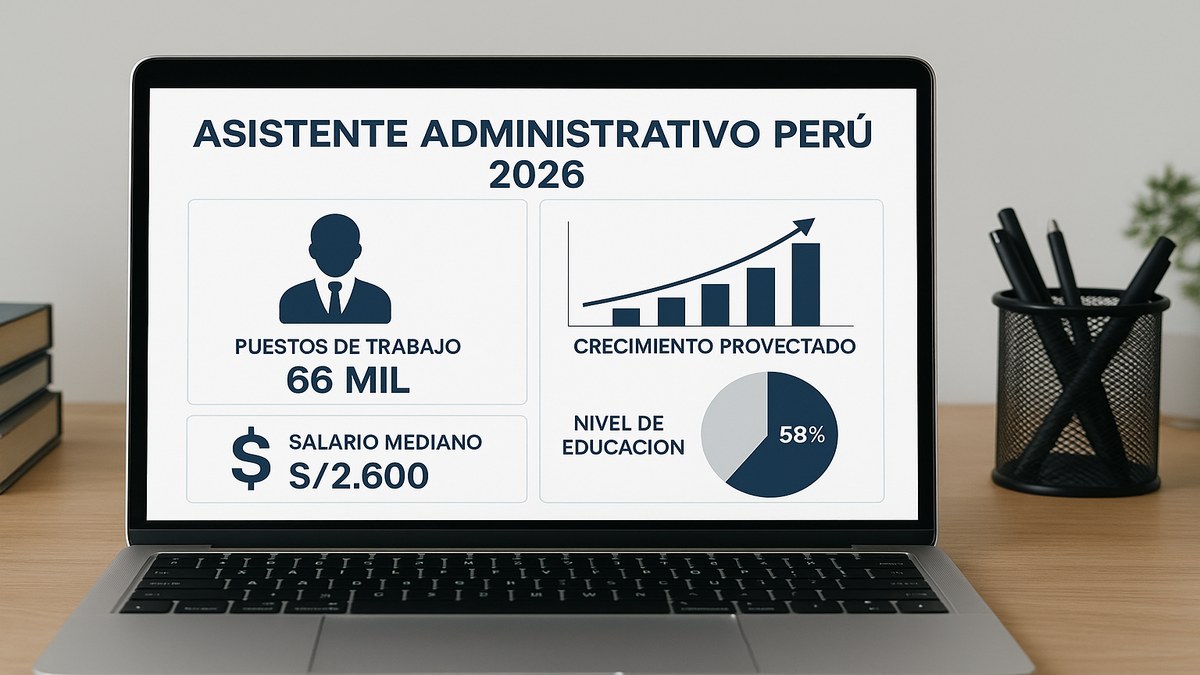 Asistente administrativo en Perú realizando funciones de coordinación en oficina corporativa