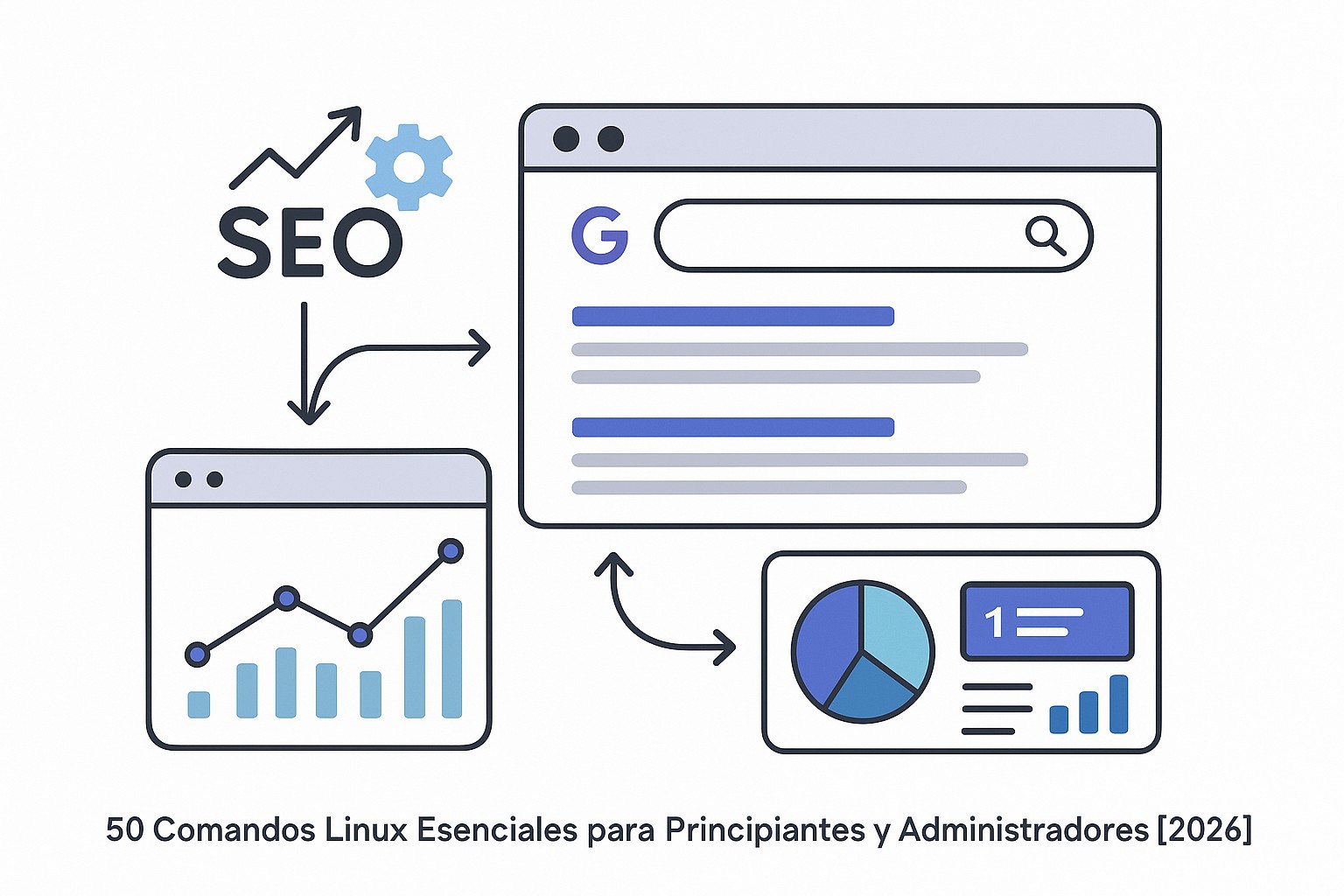 Ilustración sobre comandos linux esenciales