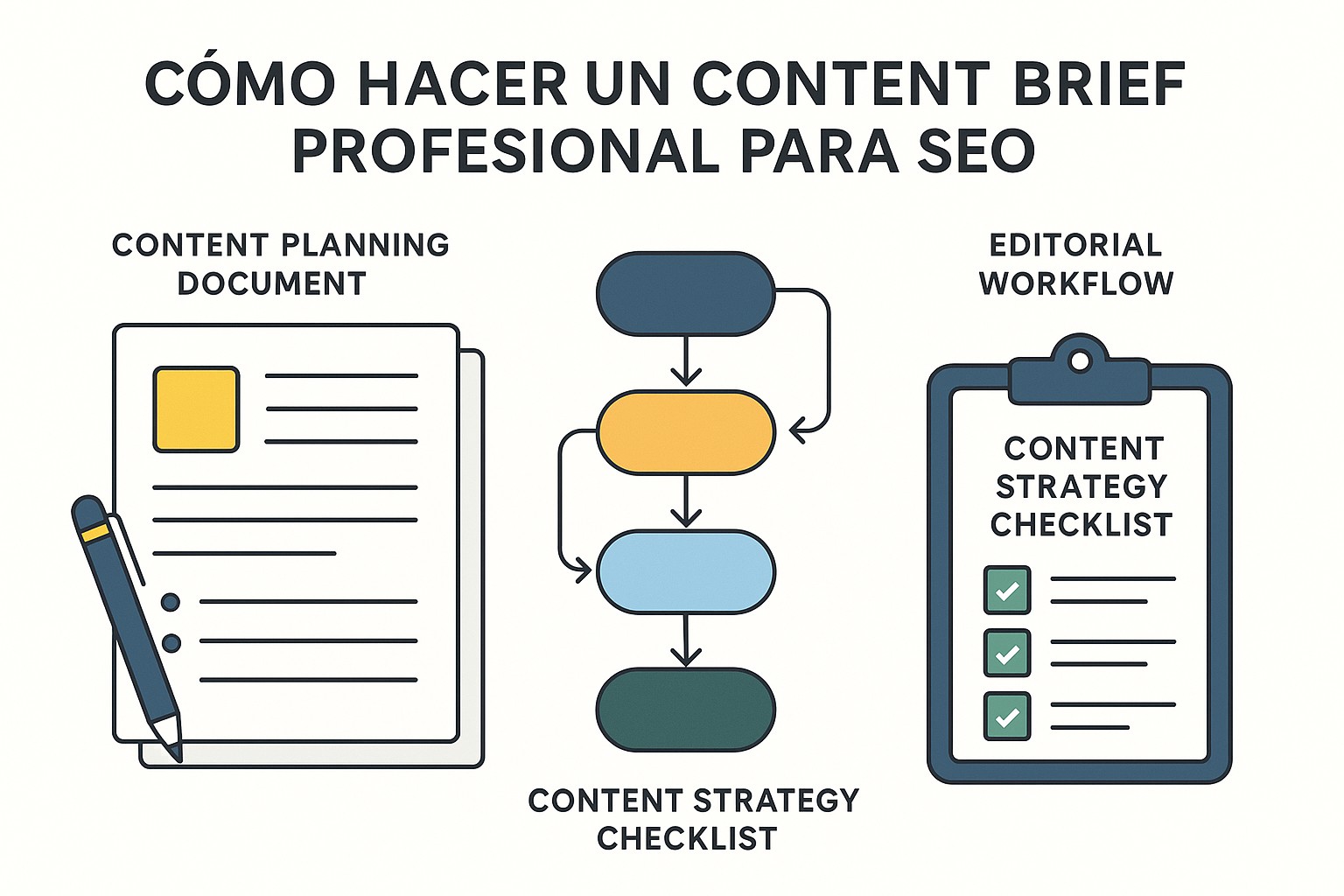 Ilustración sobre como hacer content brief seo