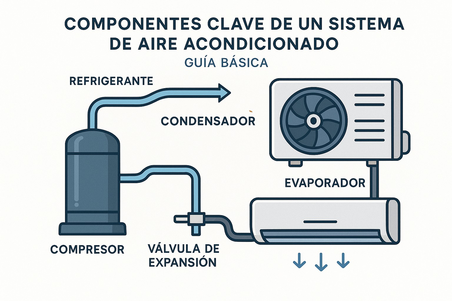 Diagrama sobre componentes clave sistema ac