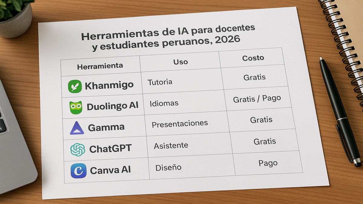 Comparativa de herramientas de IA para docentes y estudiantes peruanos 2026