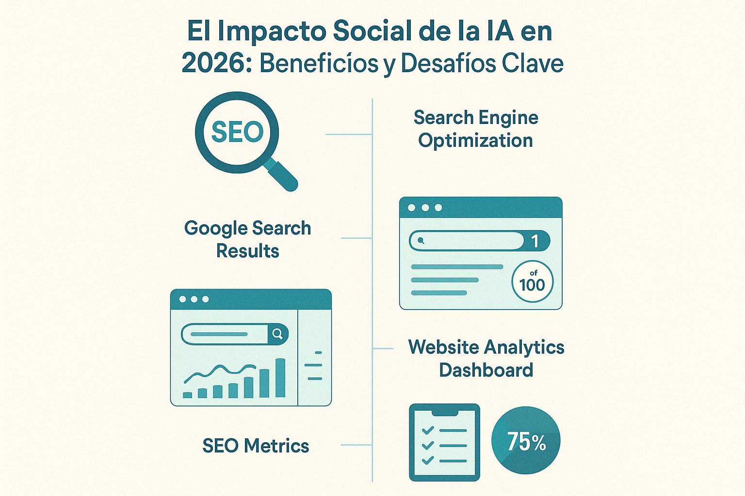 Infografia: El Impacto Social de la IA en 2026: Beneficios y Desafíos Clave