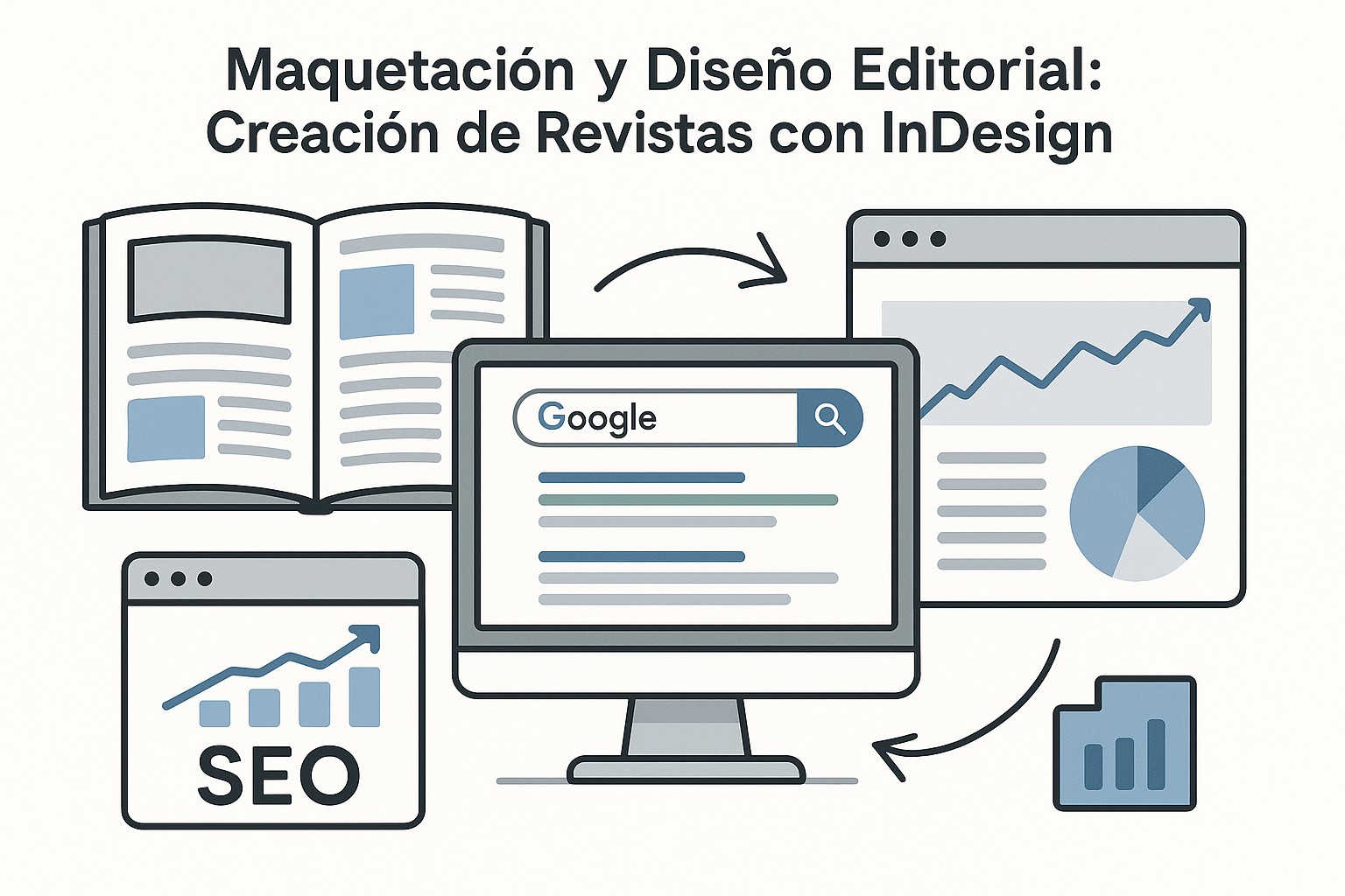Ilustración sobre maquetacion diseno editorial indesign