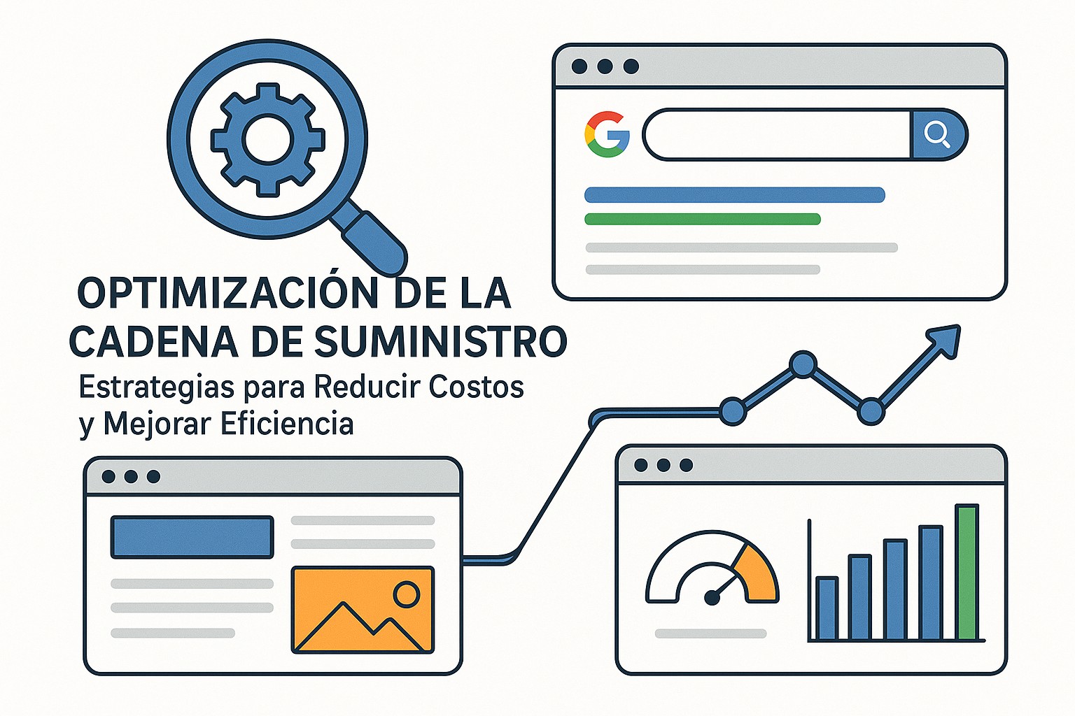 Representación visual de un sistema ERP y WMS con datos interconectados y flujos de trabajo automatizados