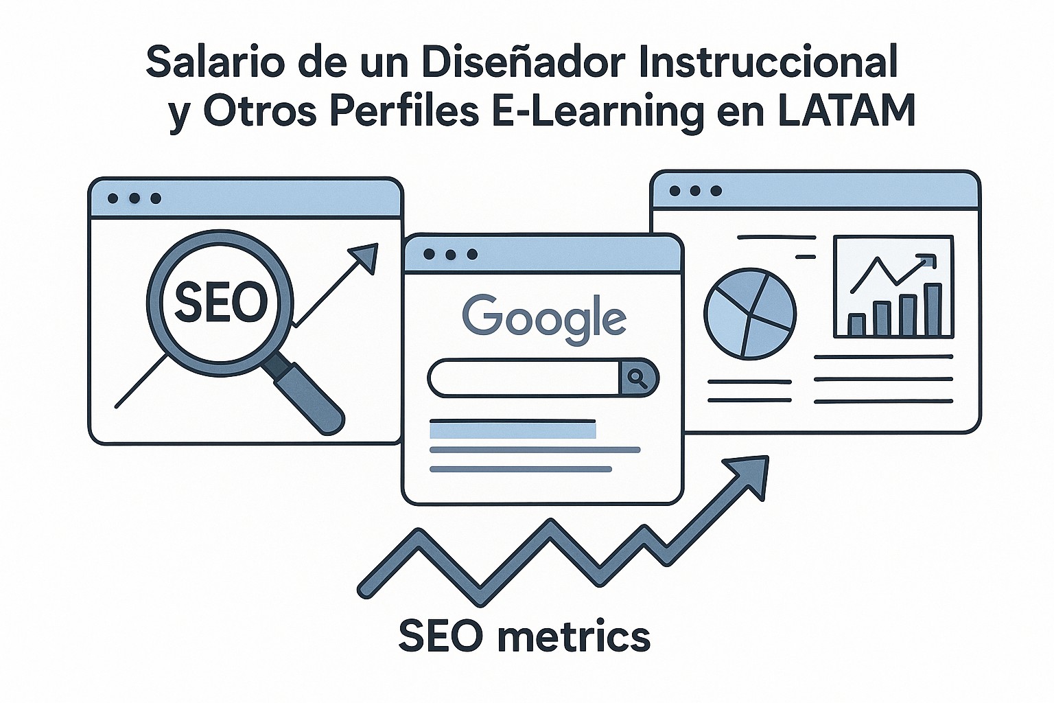 Ilustración sobre salario disenador instruccional elearning latam