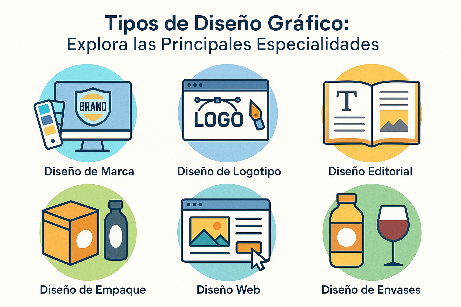 Diagrama sobre tipos especialidades diseno grafico