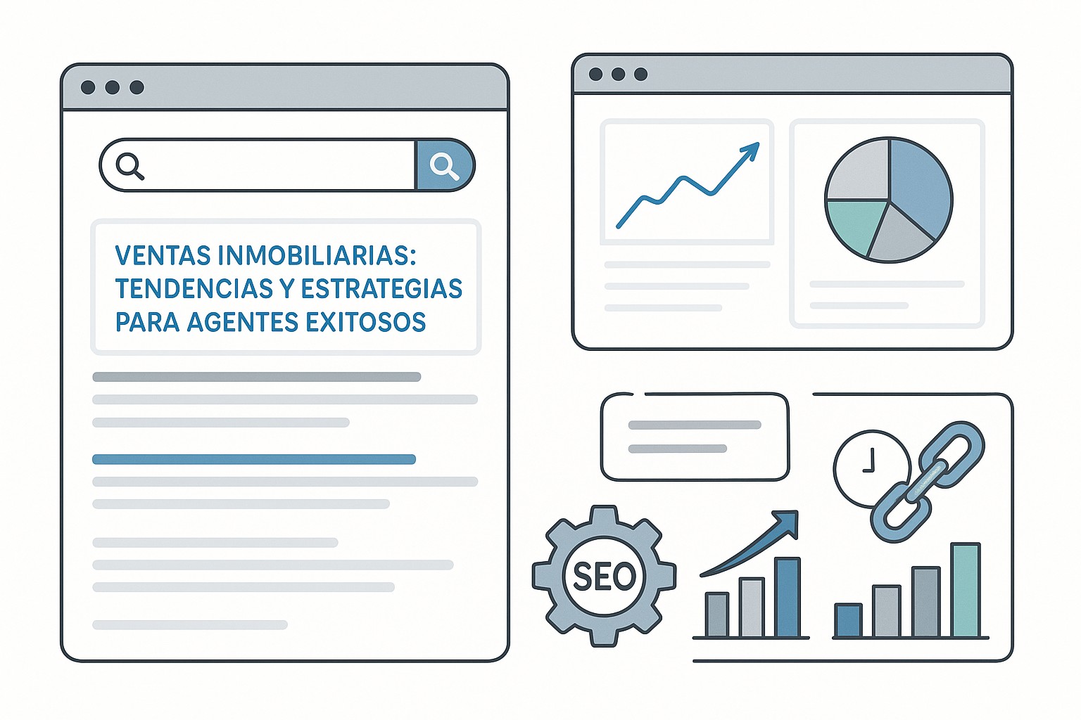 Ilustración sobre ventas inmobiliarias tendencias